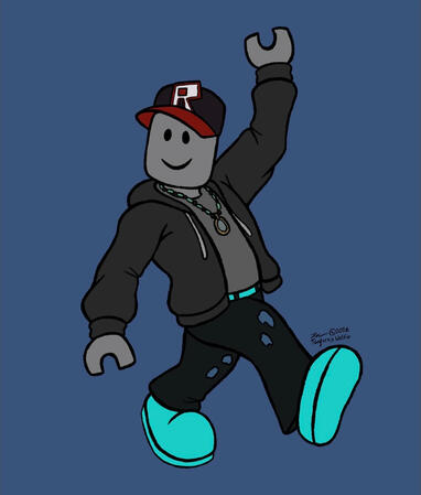 My nephew’s Roblox avatar. I drew this for him as a gift for his 10th birthday. Completed May 6, 2026 in Procreate.